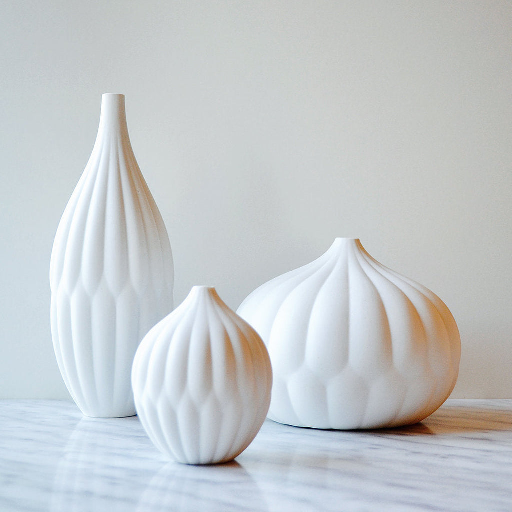 Tall Textured Porcelain Vase