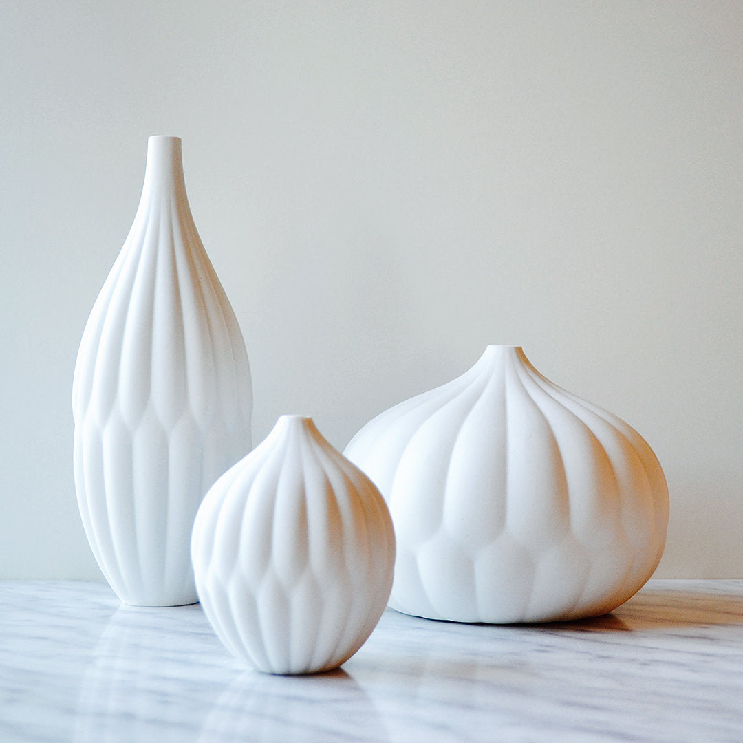 Tall Textured Porcelain Vase