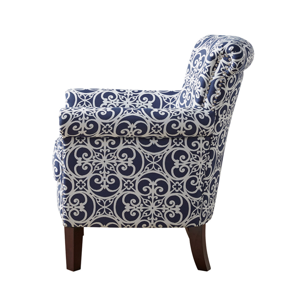 Tight Back Club Chair | Nailhead Trim, Solid Wood Legs, 300 lb Capacity