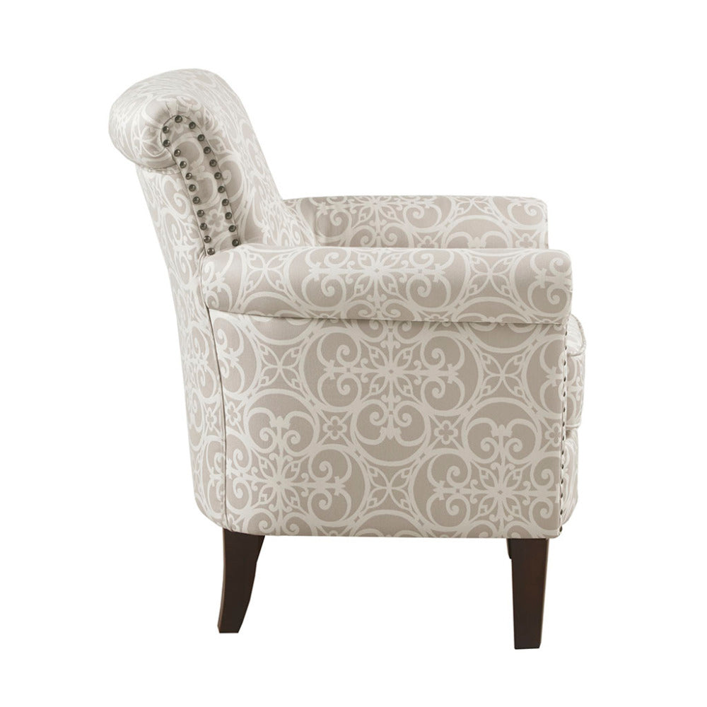 Tight Back Club Chair | Nailhead Trim, Solid Wood Legs, 300 lb Capacity