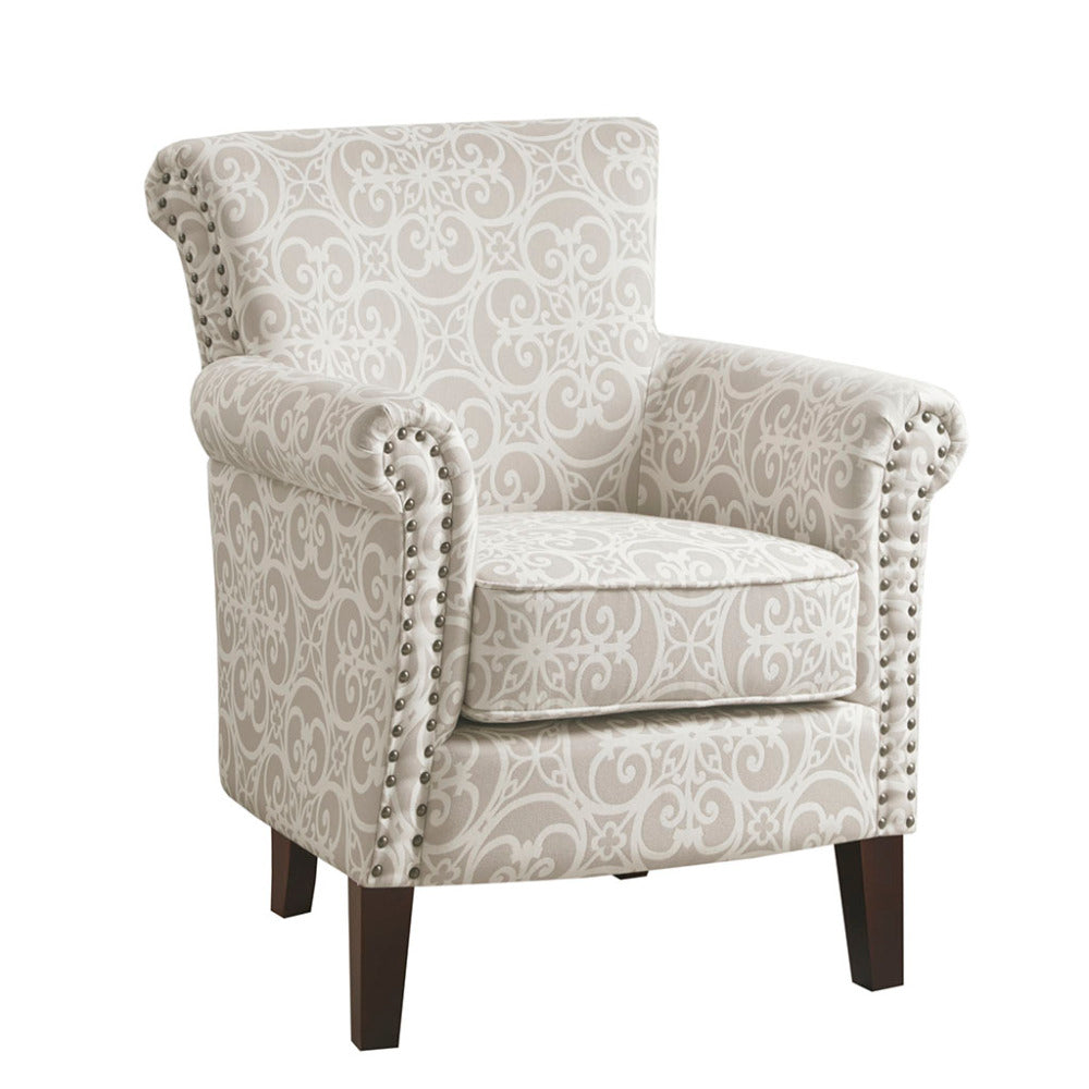 Tight Back Club Chair | Nailhead Trim, Solid Wood Legs, 300 lb Capacity