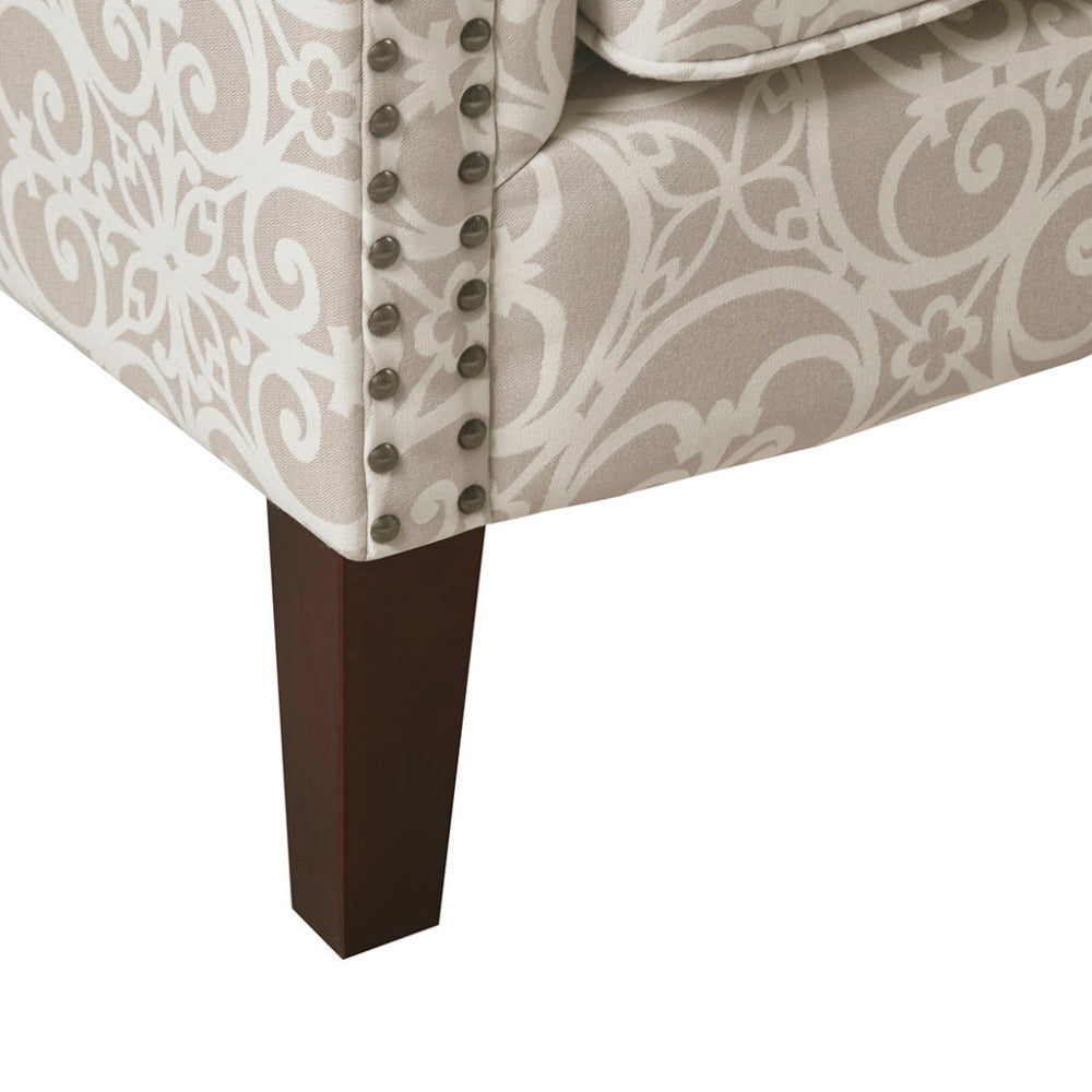 Tight Back Club Chair | Nailhead Trim, Solid Wood Legs, 300 lb Capacity