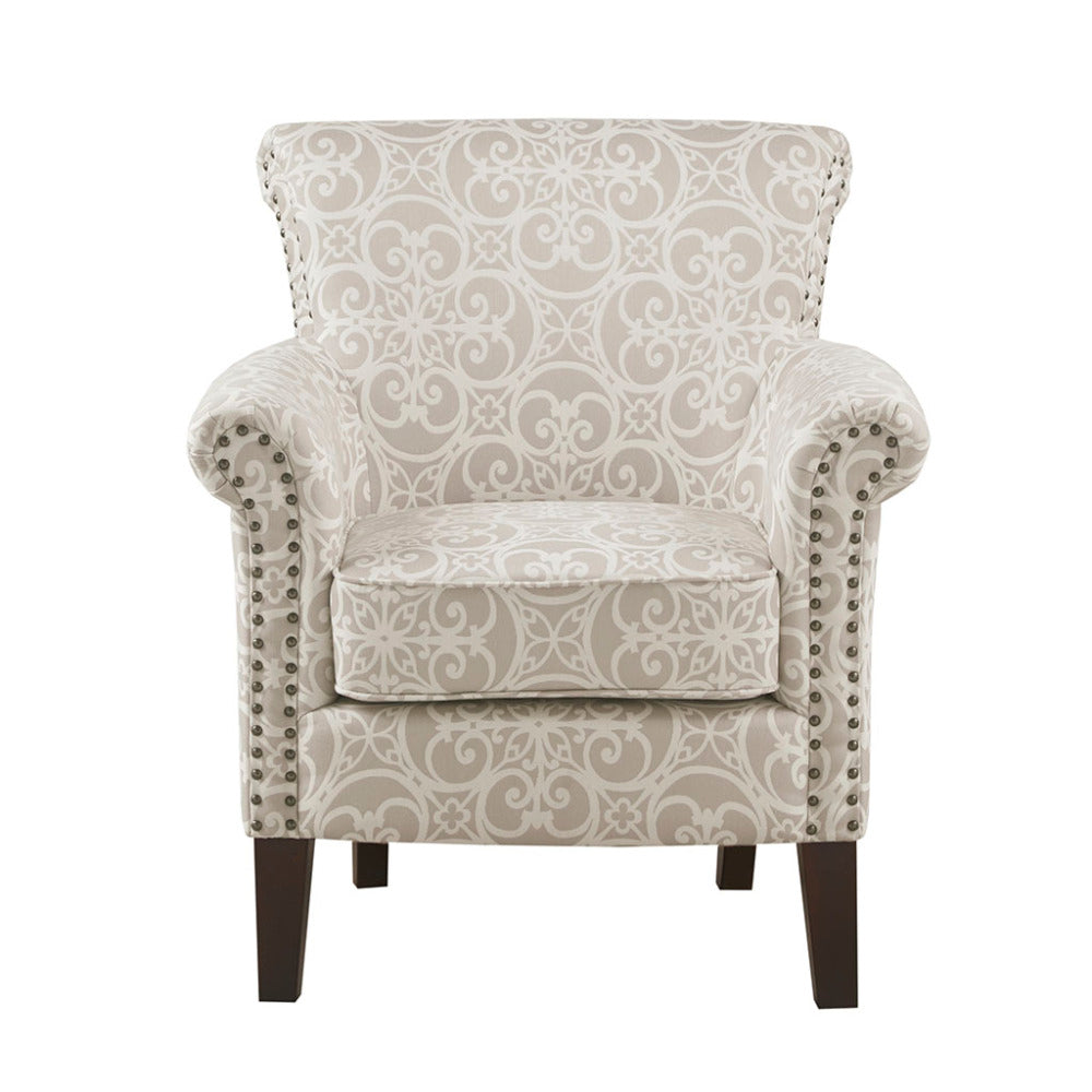 Tight Back Club Chair | Nailhead Trim, Solid Wood Legs, 300 lb Capacity