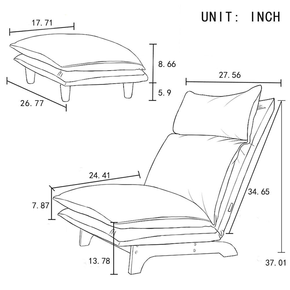 Foldable Recliner Sofa Chair | Ergonomic Lazy Lounge Chair with Adjustable Back & Headrest