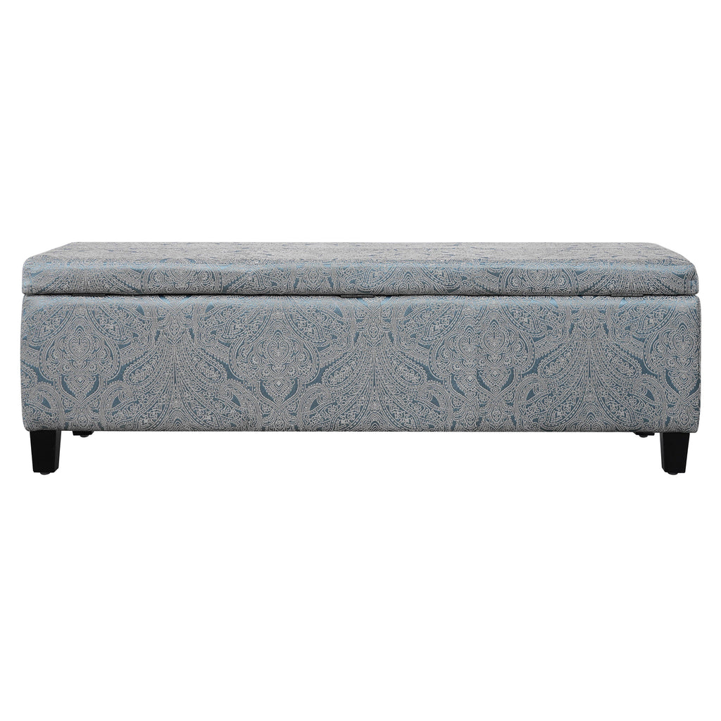 Indoor Jacquard Storage Ottoman Bench