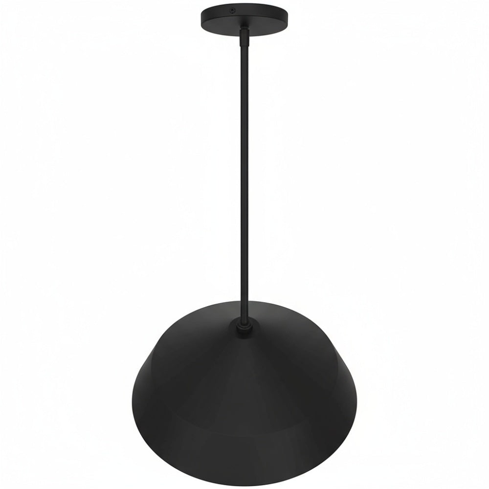 14" LED Black Pendant Light | 5CCT Selectable 2700K-5000K, Dimmable, Etched Glass Diffuser