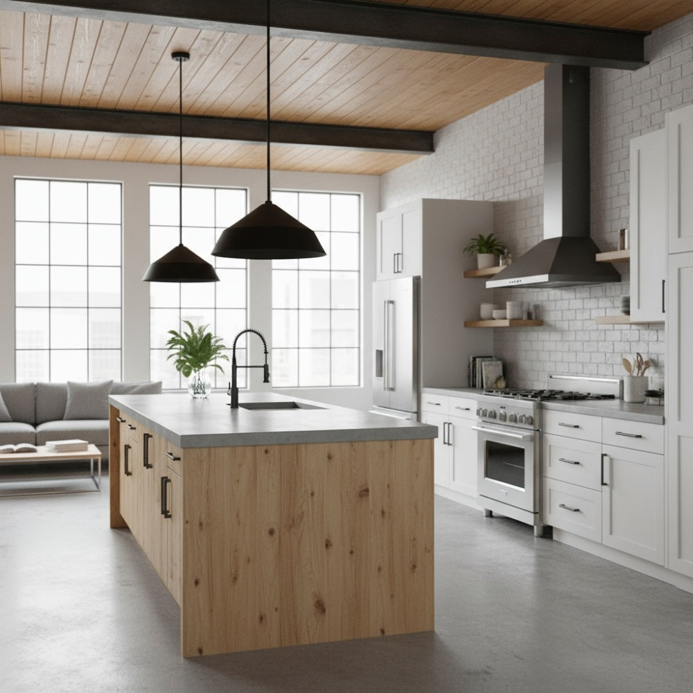 14" LED Black Pendant Light | 5CCT Selectable 2700K-5000K, Dimmable, Etched Glass Diffuser