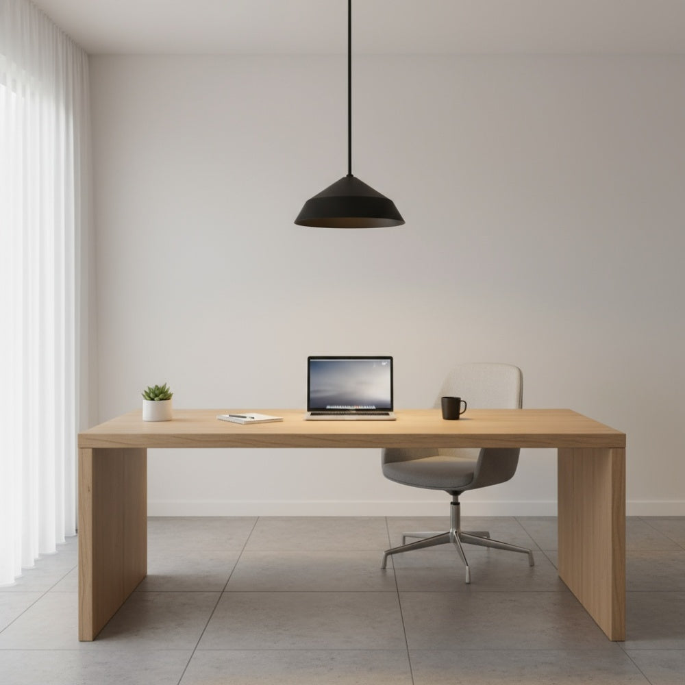 14" LED Black Pendant Light | 5CCT Selectable 2700K-5000K, Dimmable, Etched Glass Diffuser