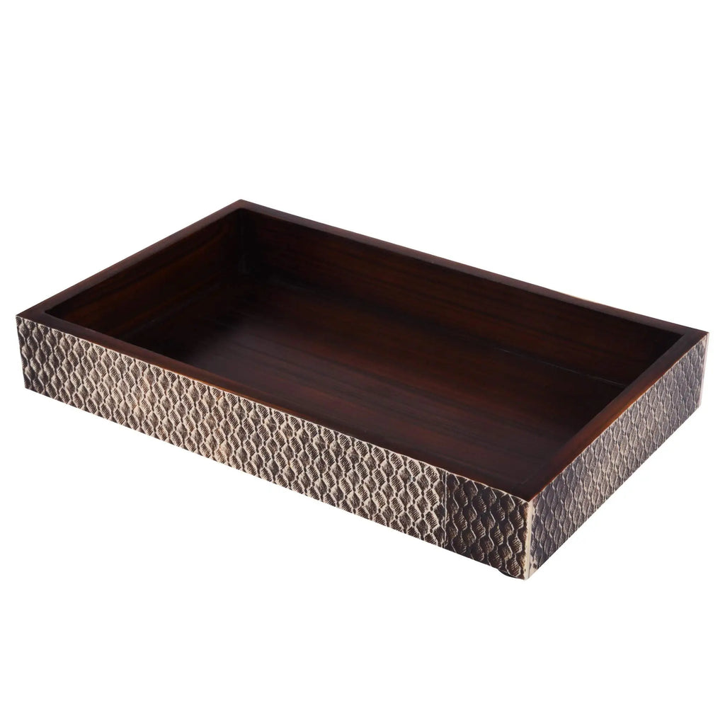 bathroom tray parlour adder brown 10x6 inch