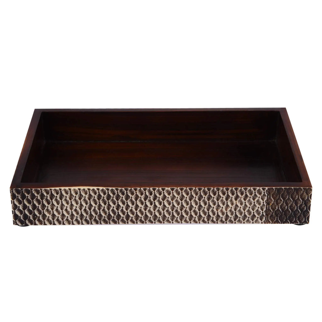 bathroom tray parlour adder brown 10x6 inch