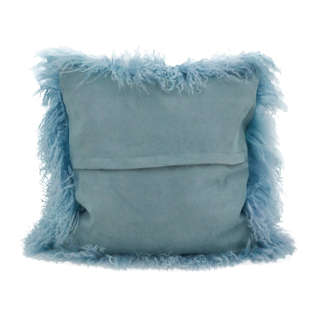 Fennco Styles Genuine Mongolian Lamb Fur Decorative Filled Throw Pillow - Soft Plush Wool Accent Pillow for Home, Couch, Living Room, Office and Holiday Décor