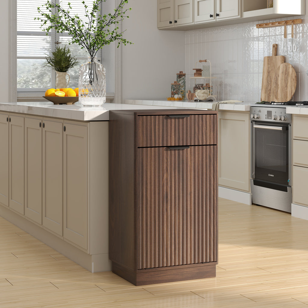 10-Gallon Woodgrain Tilt-Out Trash Can Cabinet