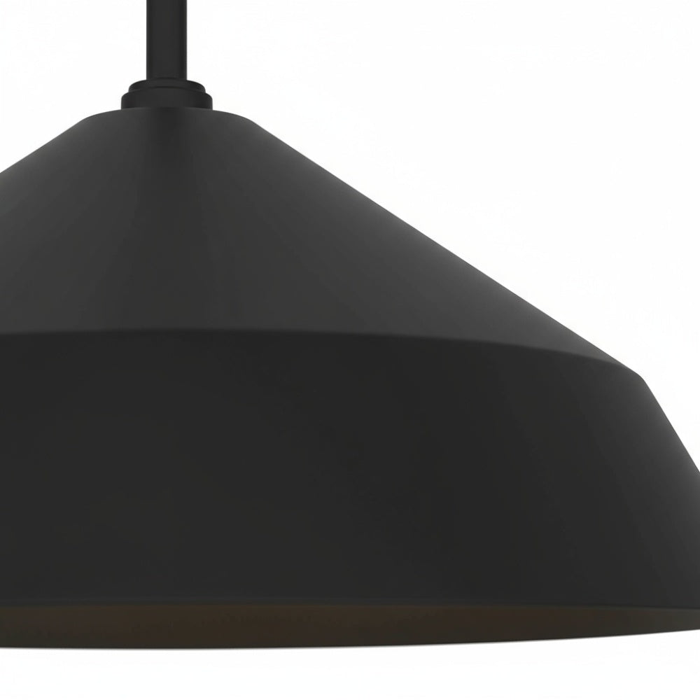 14" LED Black Pendant Light | 5CCT Selectable 2700K-5000K, Dimmable, Etched Glass Diffuser