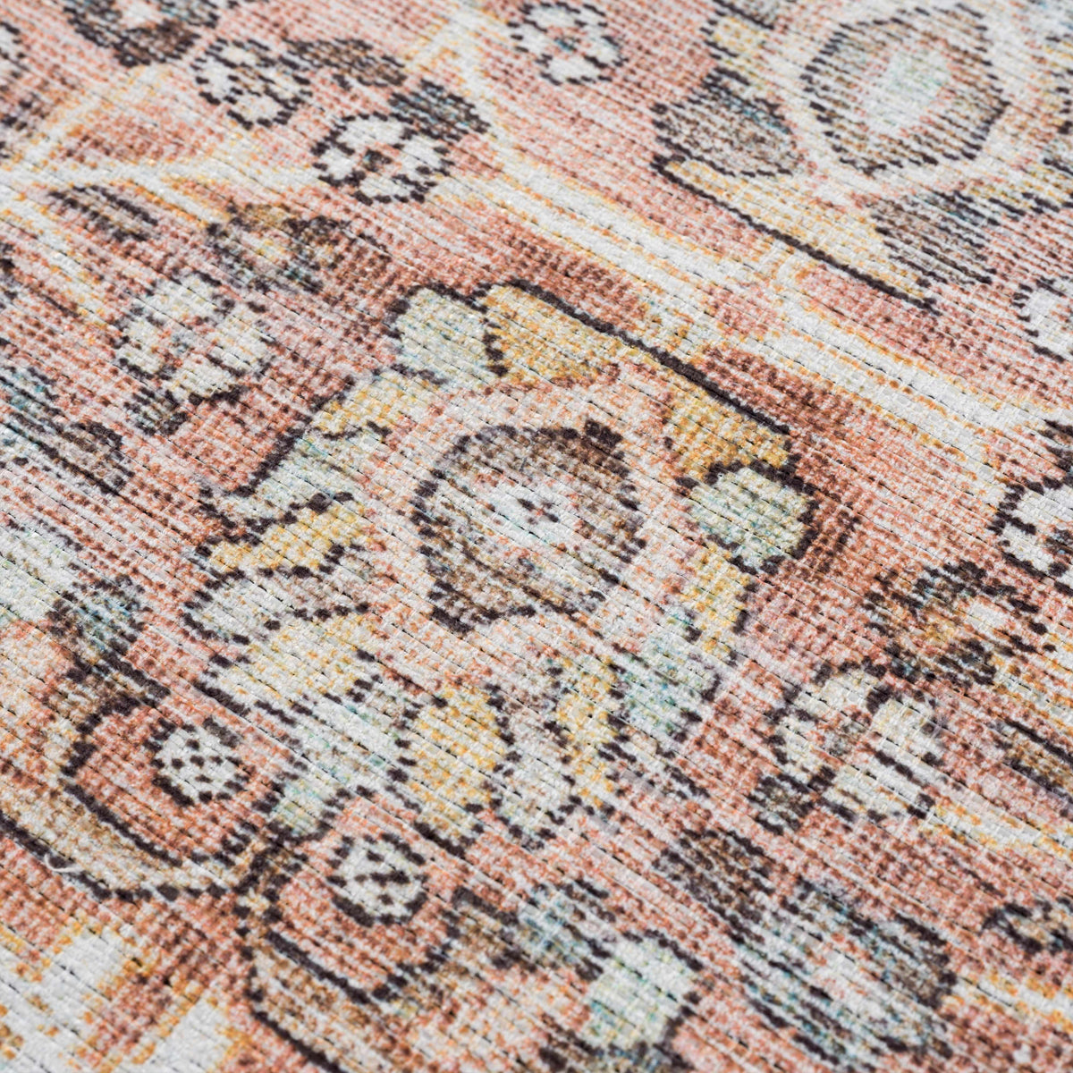 Urpi Rose & Brown Washable Area Rug