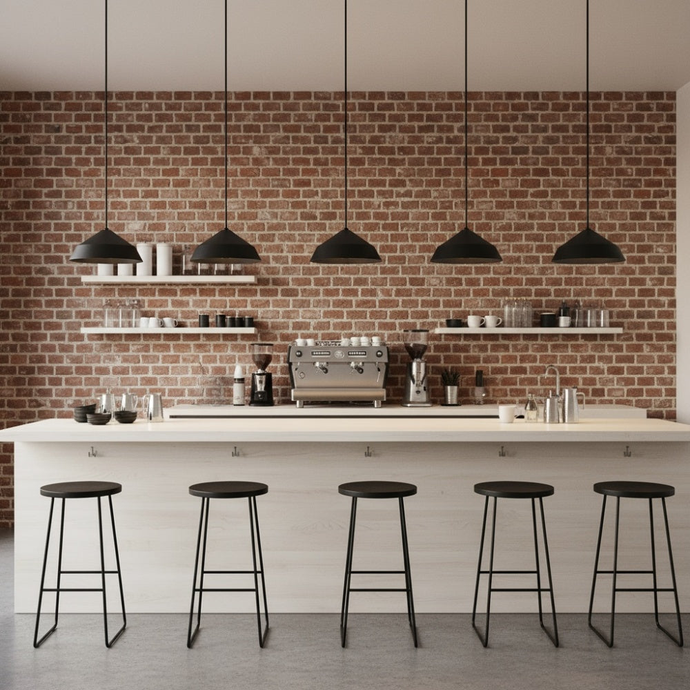 14" LED Black Pendant Light | 5CCT Selectable 2700K-5000K, Dimmable, Etched Glass Diffuser