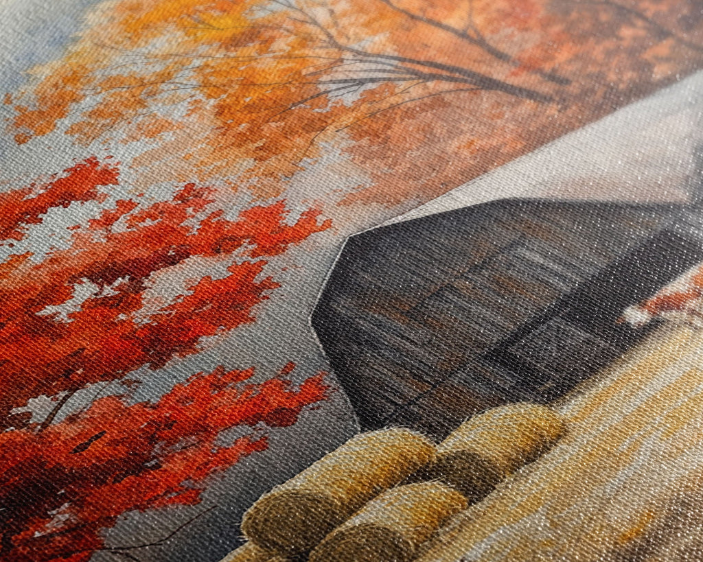 Fall Decor, Barn Amongst The Falling Leaves, Farmhouse Decor, Fall Art, Autumn Decor, Thanksgiving Seasonal Wall Art