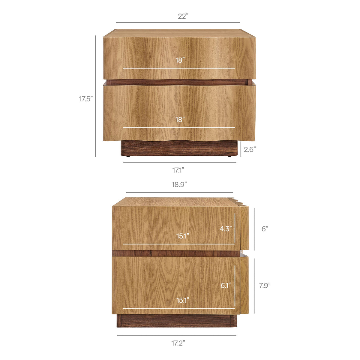 Isola 2 Drawer Nightstand by Modway