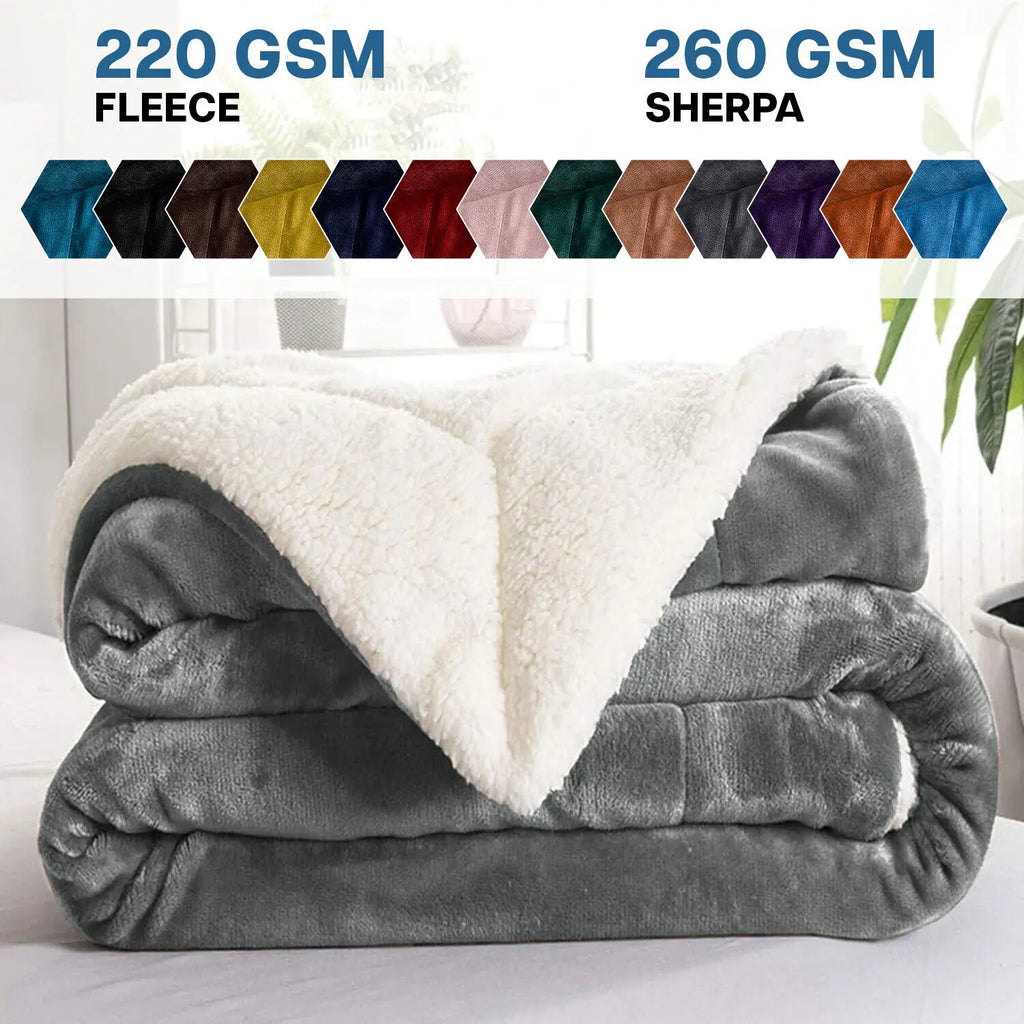 Multi-size Warm Thickening Fleece Blanket Reversible Soft Fluffy Home Company Large Bed Double-layer Throw Blankets Gift