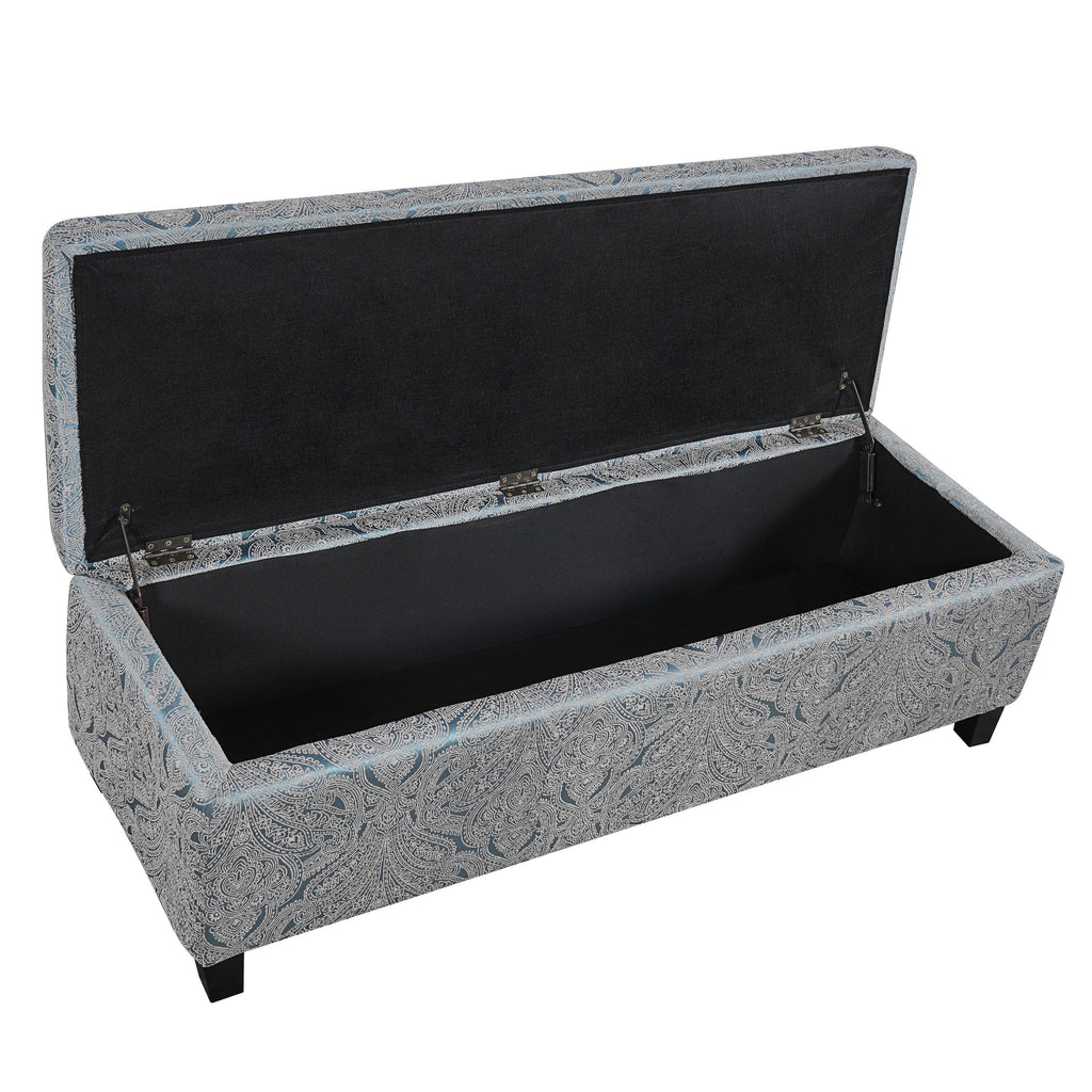 Indoor Jacquard Storage Ottoman Bench