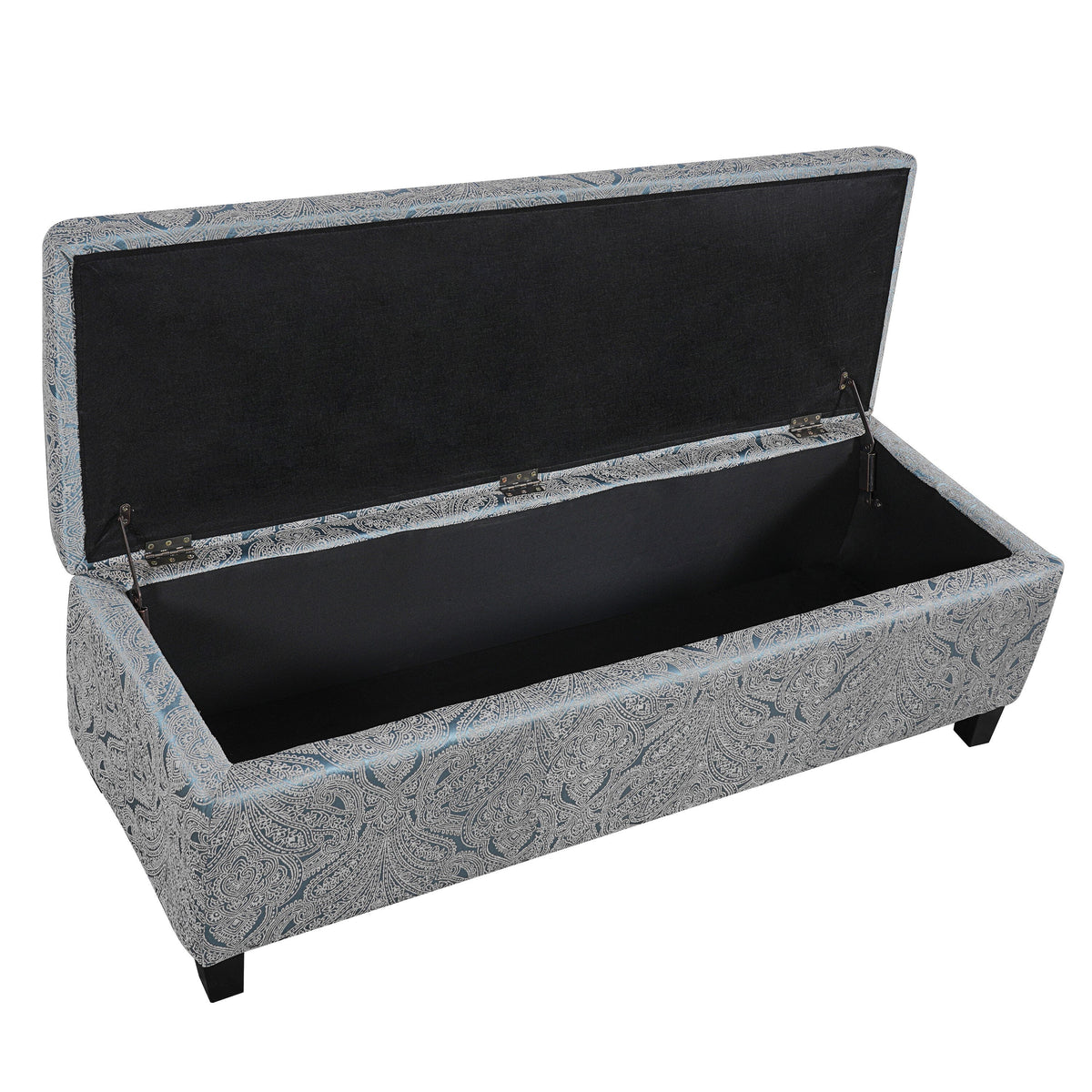 Indoor Jacquard Storage Ottoman Bench