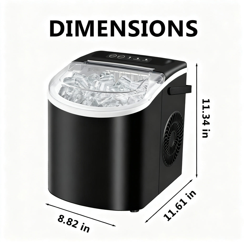 Portable Countertop Ice Maker Machine – Fast Ice Making, 2 Ice Sizes