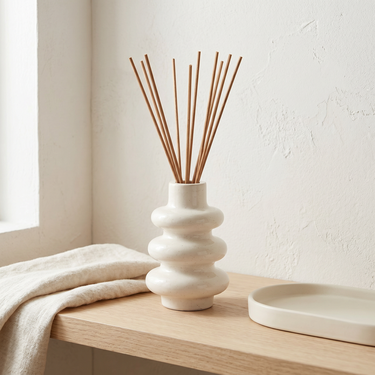 Stacked Bubble 3-Tier Vase, Gypsum White 5"