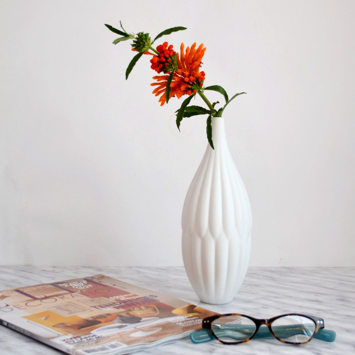 Tall Textured Porcelain Vase